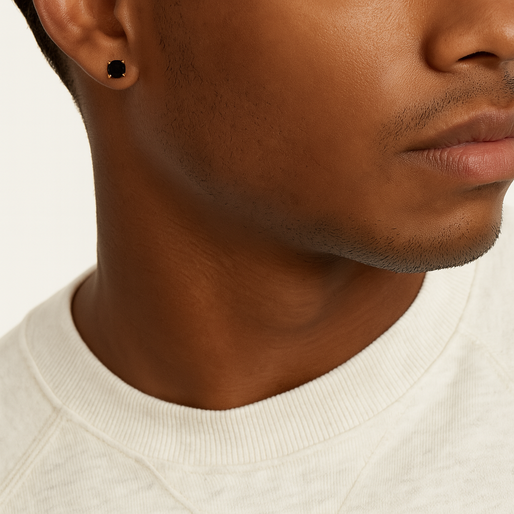 0.20 CT Black Diamond Studs in 18K Gold