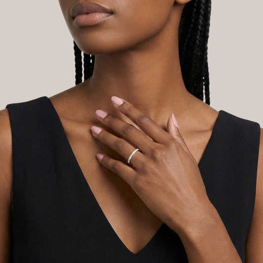 2MM Pave CZ Band in 18KT Gold