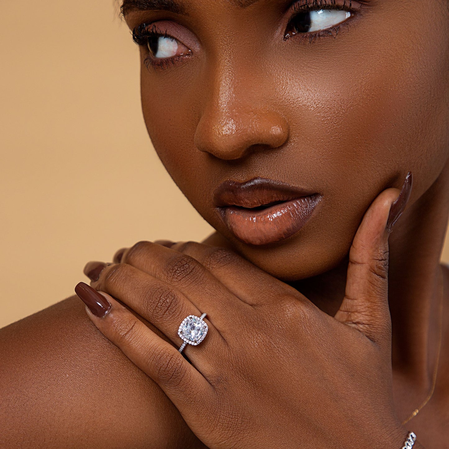 Adelaide Princess Cut CZ Engagement Ring in 925 Sterling Silver