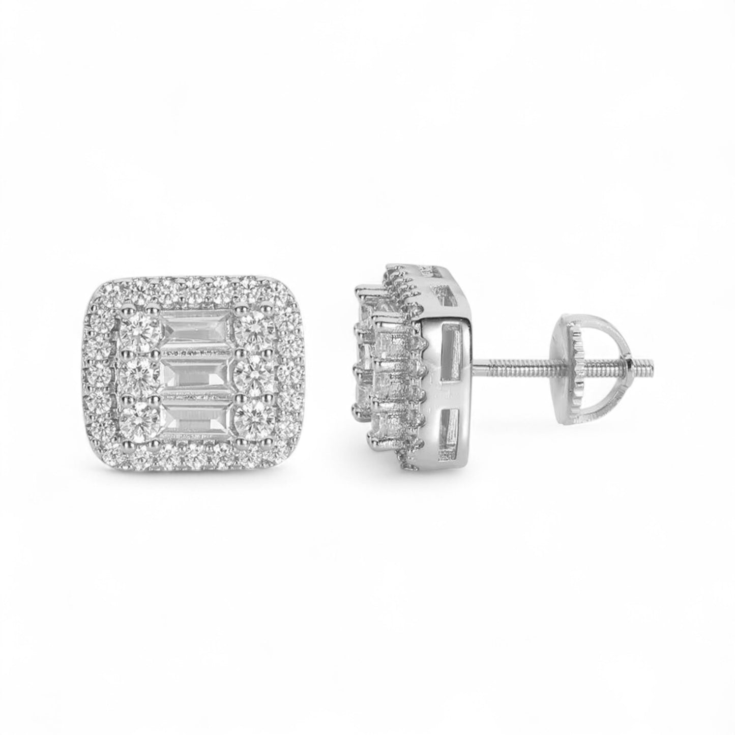 Athens Moissanite Studs in in 925 Sterling Silver