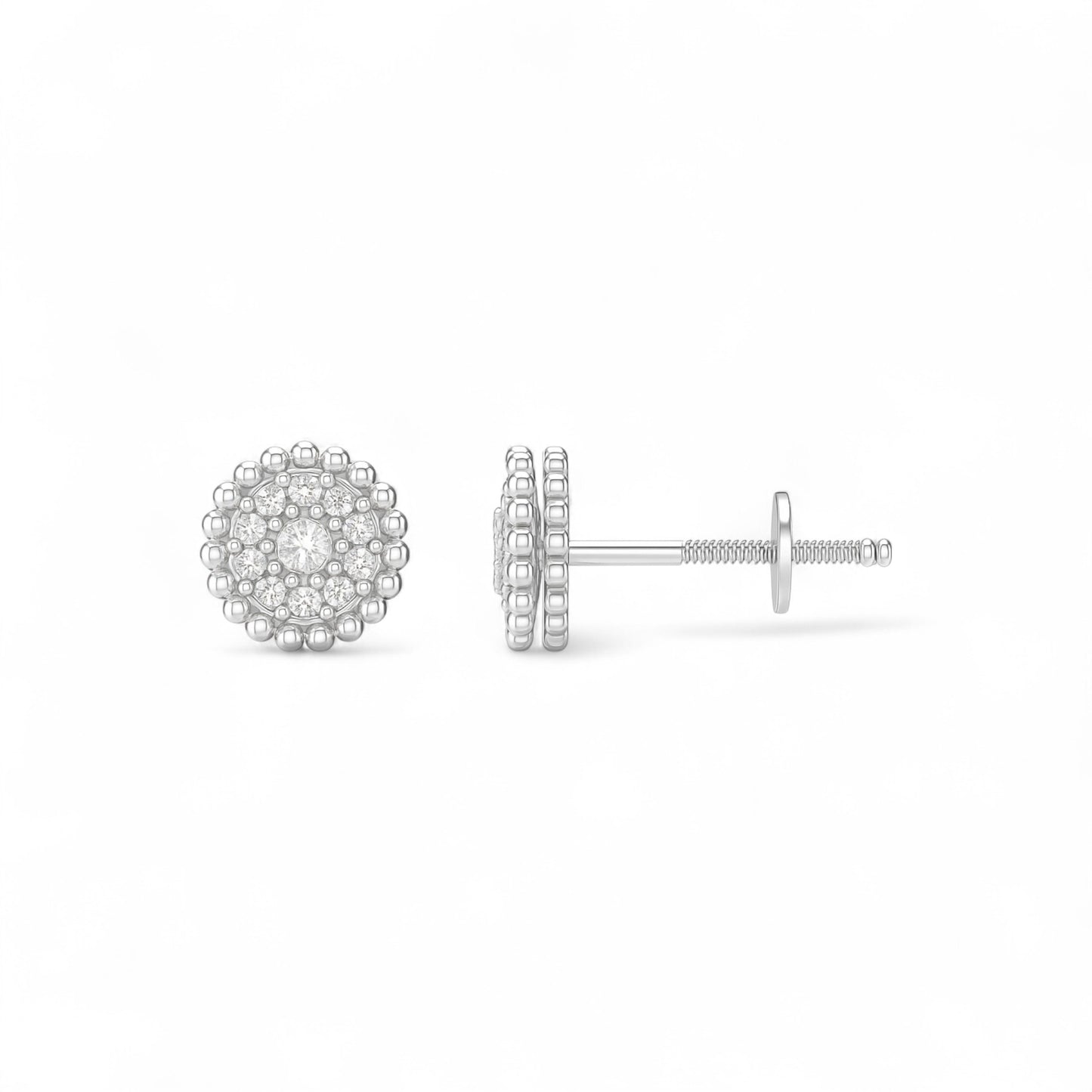 Ava Mini Natural Diamond Studs in 18KT Gold