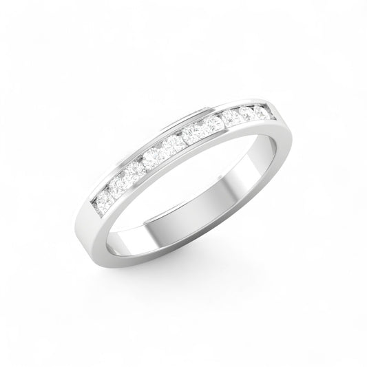 Channel Diamond Band in 18KT Gold