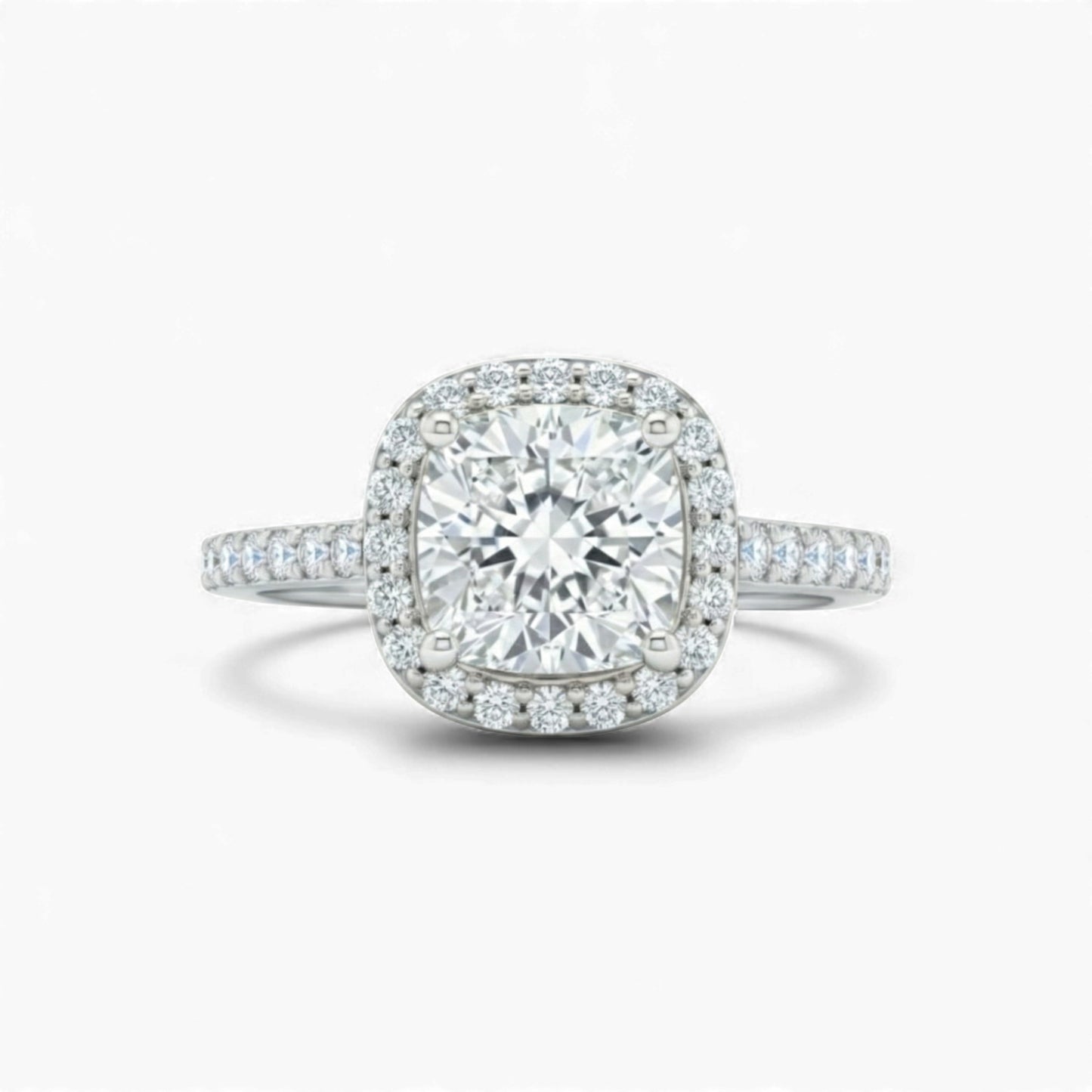 Classic Cushion Cut Moissanite Engagement Ring in 925 Sterling Silver