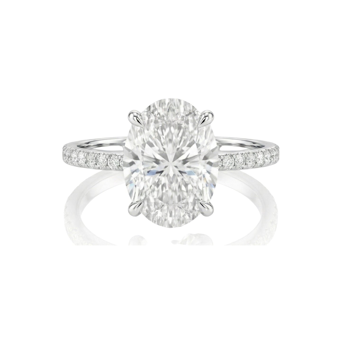 Diamond ring on a white background