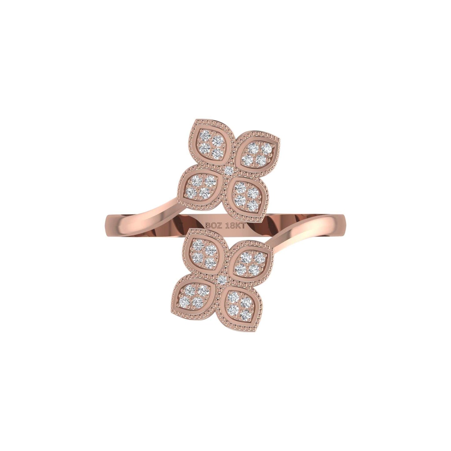 Nora Cuff Natural Diamond Ring in 18KT Gold