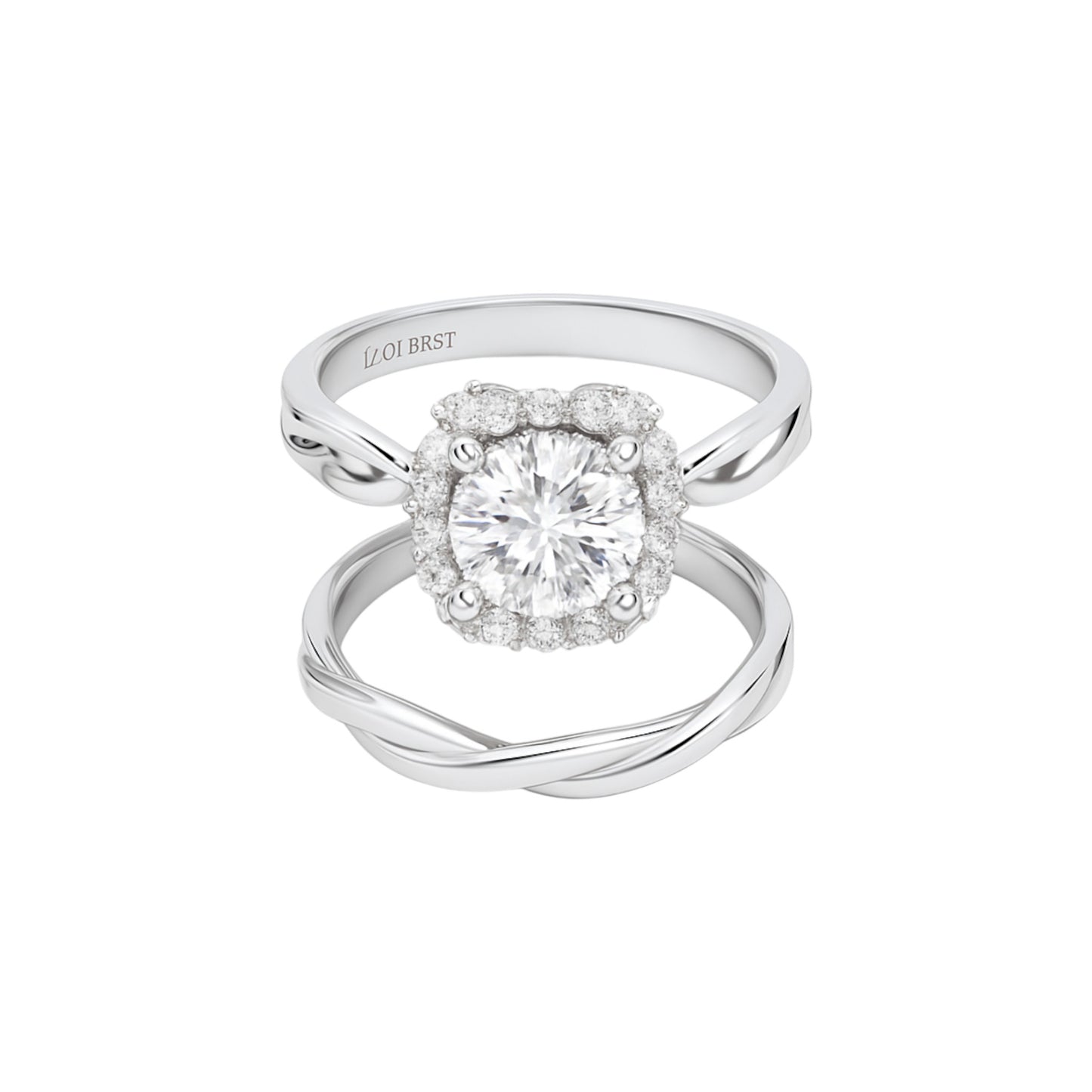 BOZ Forever Moissanite Bride Set in 18K Gold