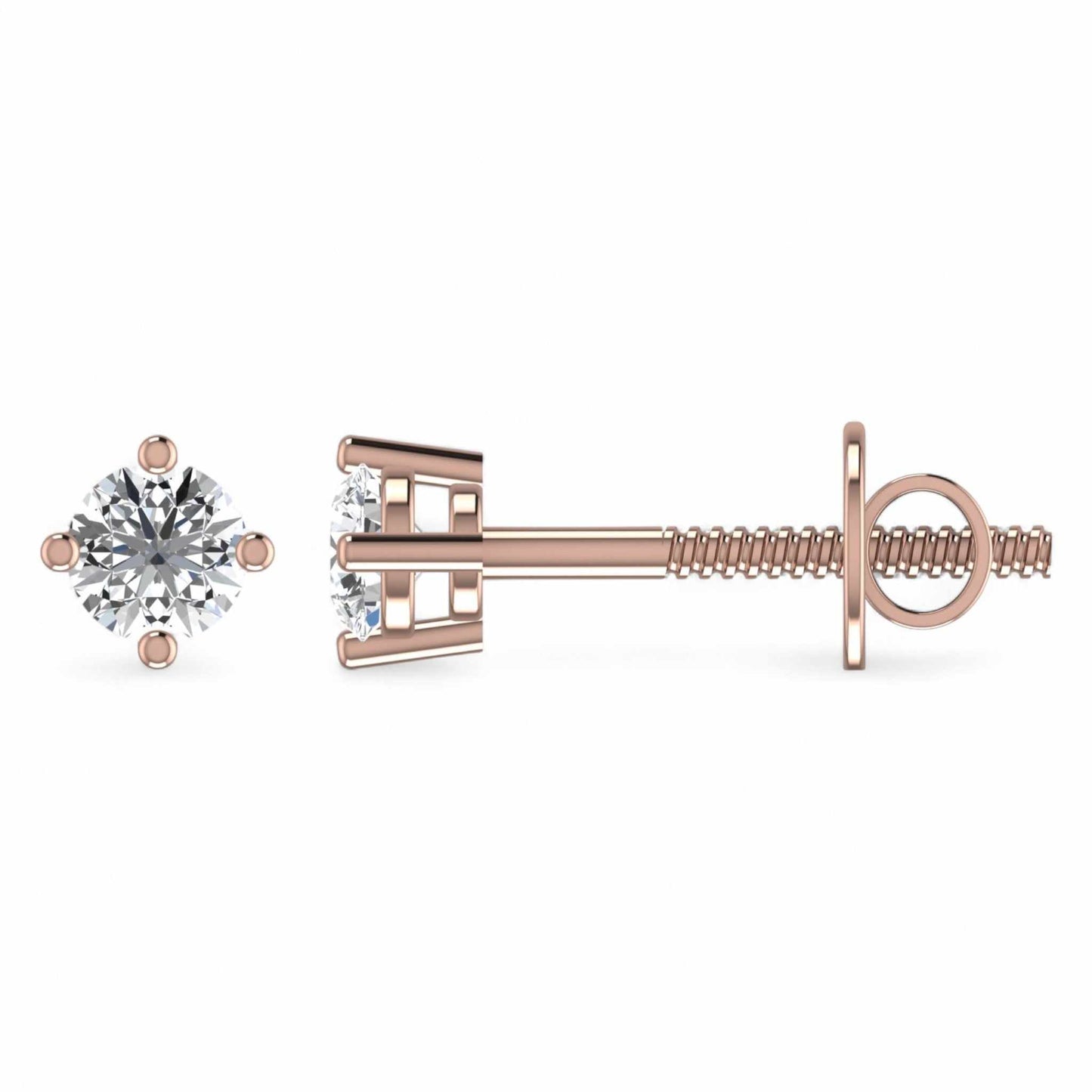 0.33CT Solitaire Natural Diamond Studs in 18KT Gold