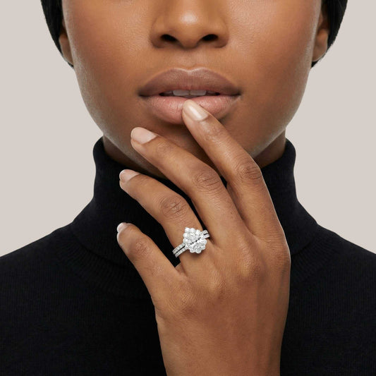 Parure de mariée BOZ Lavie avec moissanite taille poire en argent sterling 925