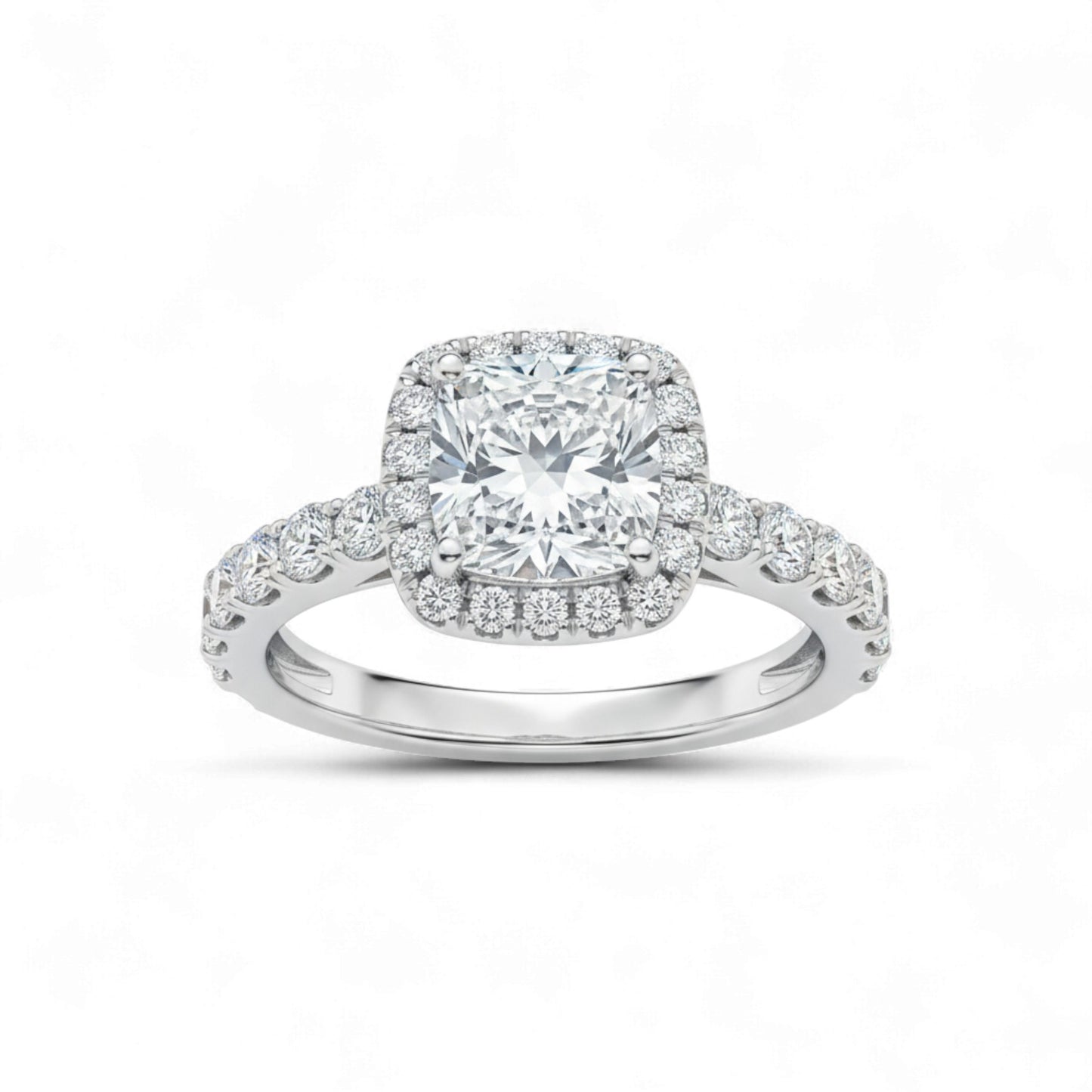 Eleanor Cushion Cut CZ Engagement Ring in 925 Sterling Silver