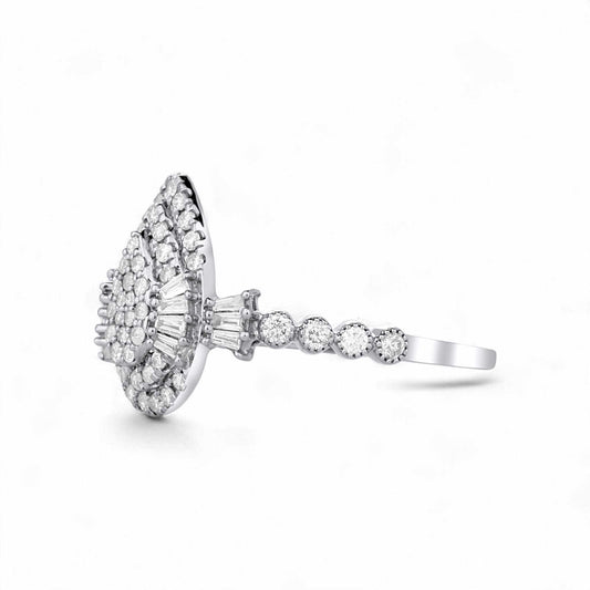 Bague de fiançailles Lucy en argent sterling 925 avec oxyde de zirconium taille poire