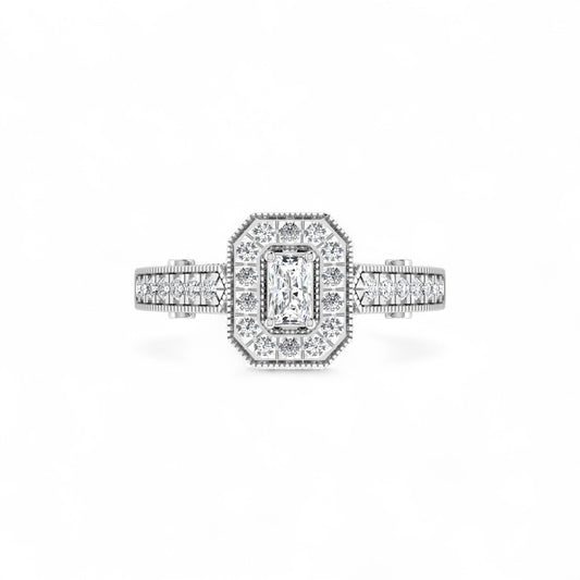 Nala Radiant Natural Diamond Engagement Ring in 18K Gold