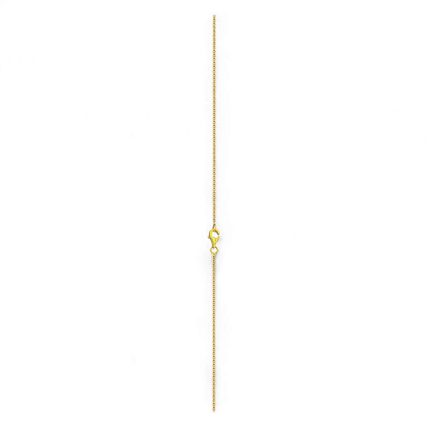 Gold chain necklace on a white background