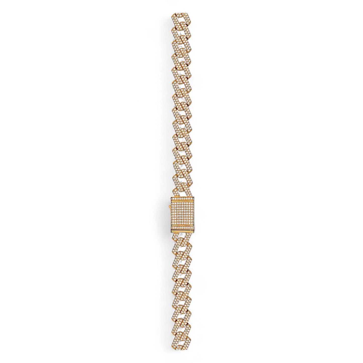 Gold bracelet on a white background