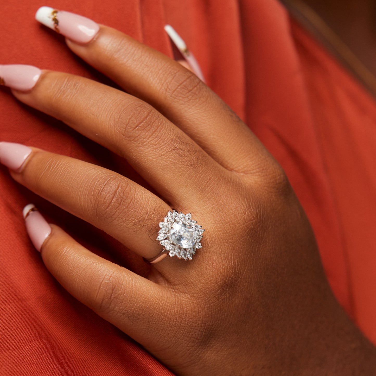 Starlight CZ Engagement Ring in 925 Sterling Silver