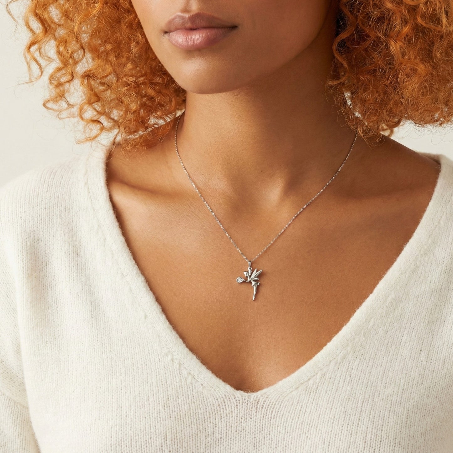 Tinkerbell Moissanite Pendant Necklace in 925 Sterling Silver