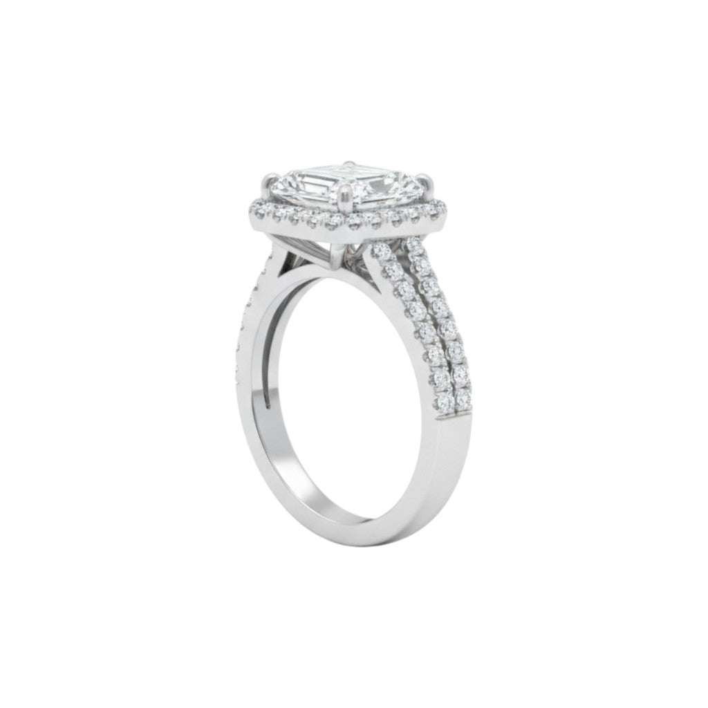 Diamond ring with a white background