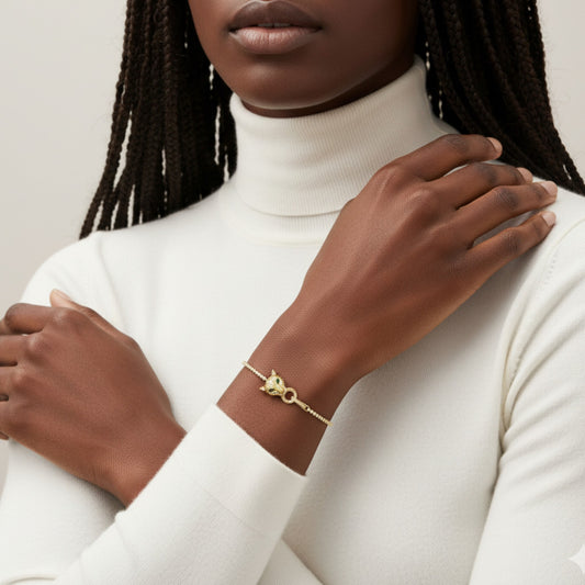 Eternal Panther Head Diamond Bracelet in 18KT Gold