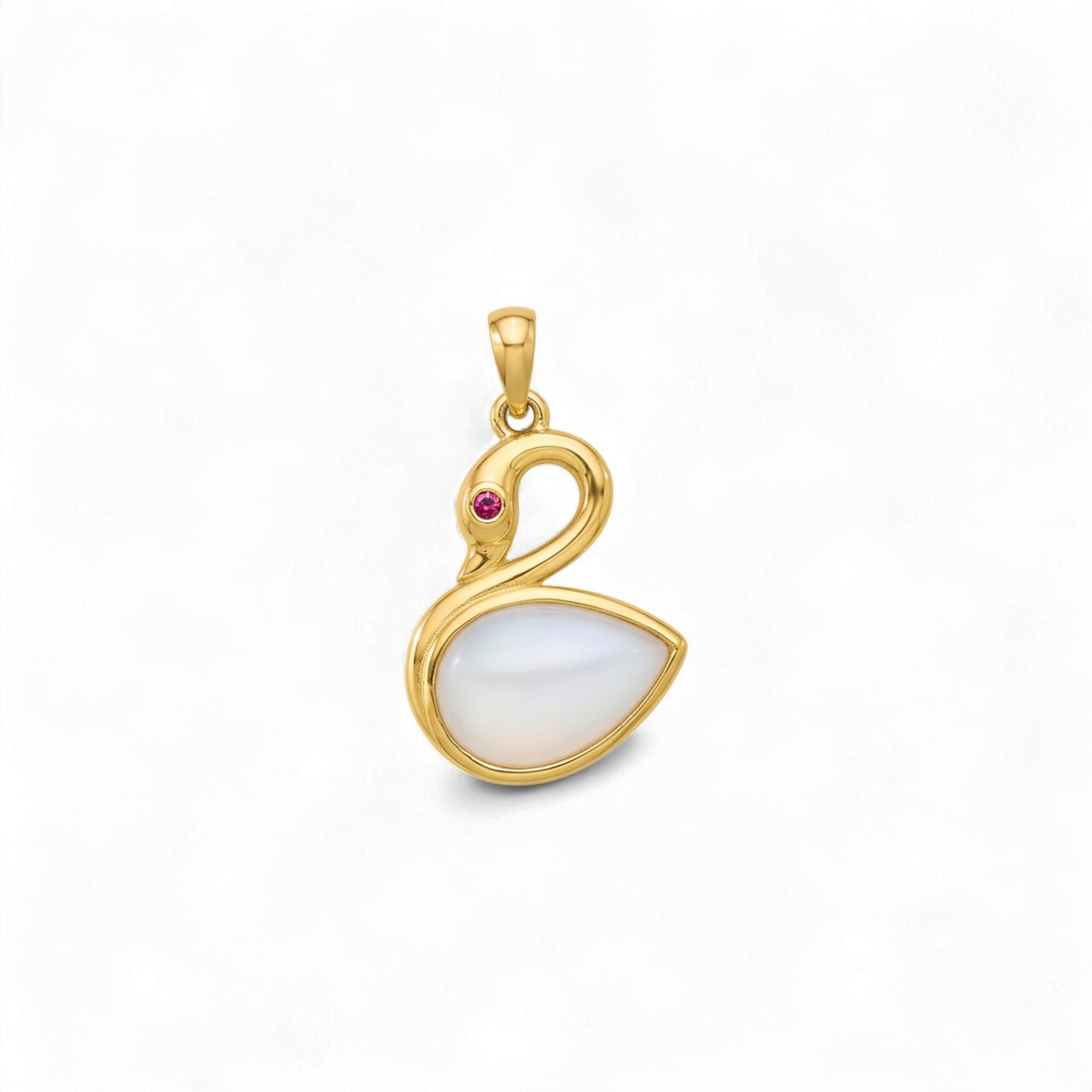 Swan Head Pearl Pendant in 18KT Gold