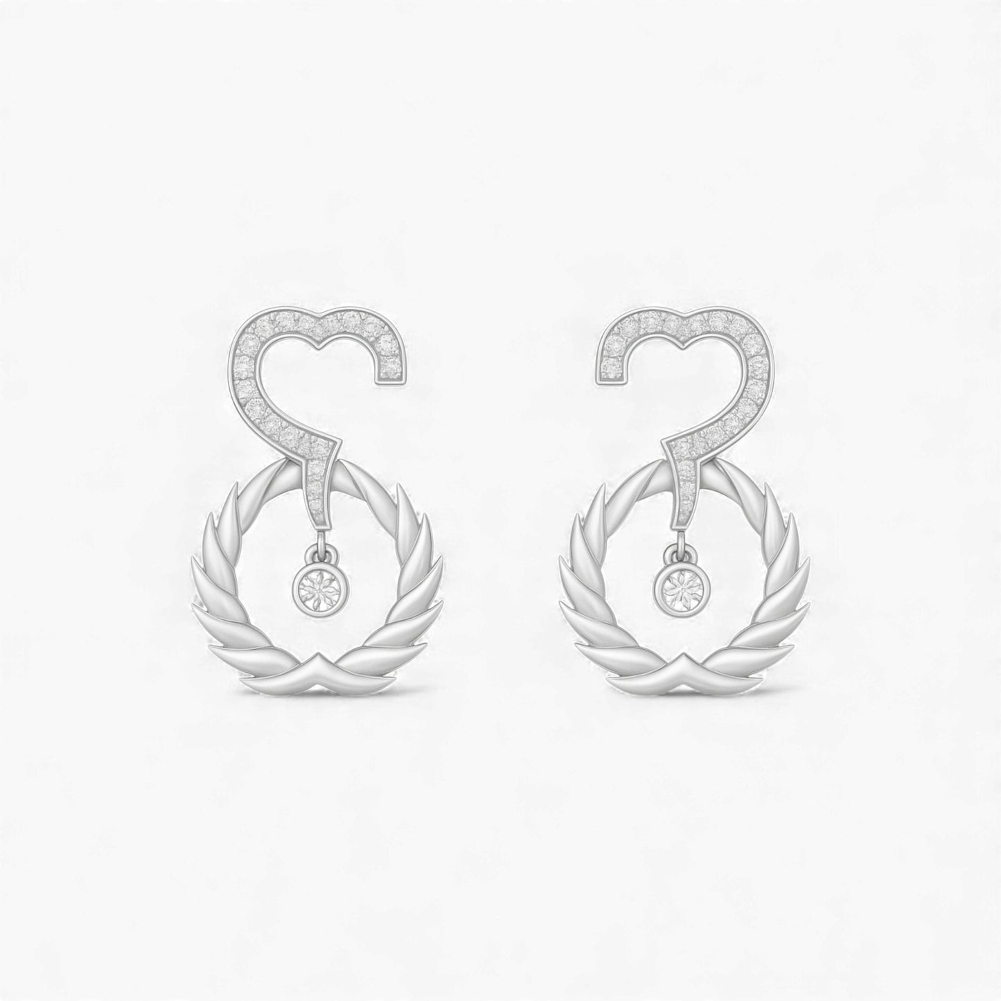 Infinity Heart Natural Diamond Earrings in 18KT Gold