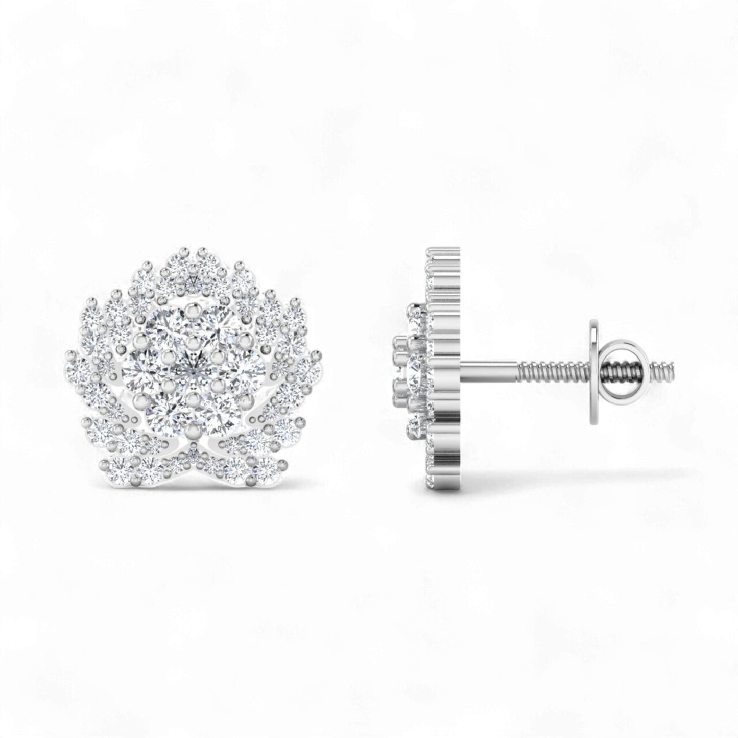 Lesa Moissanite Studs in 925 Sterling Silver