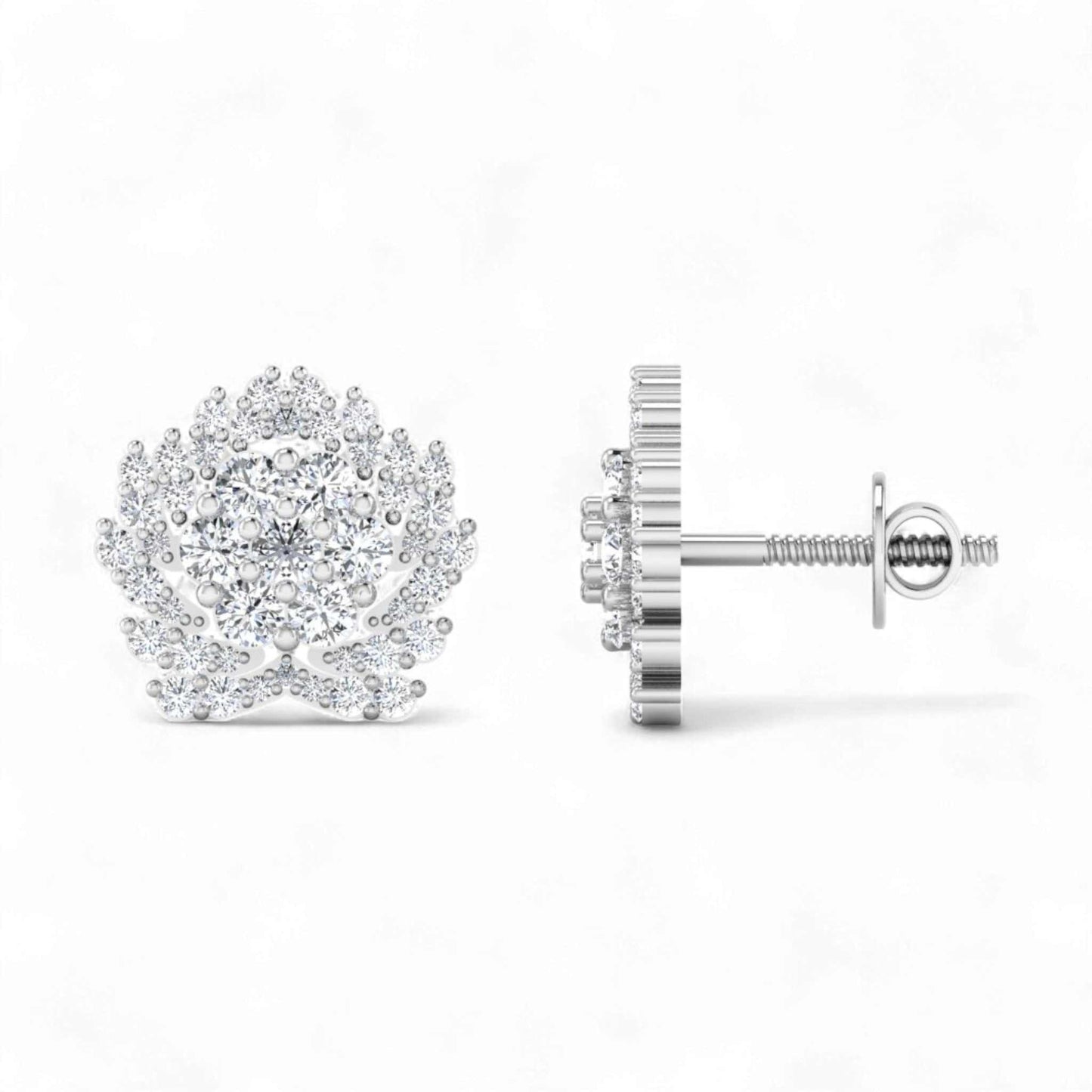 Lesa Moissanite Studs in 925 Sterling Silver