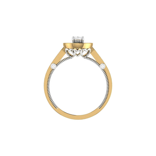 Nala Oval Natural Diamond Engagement Ring in 18K Gold