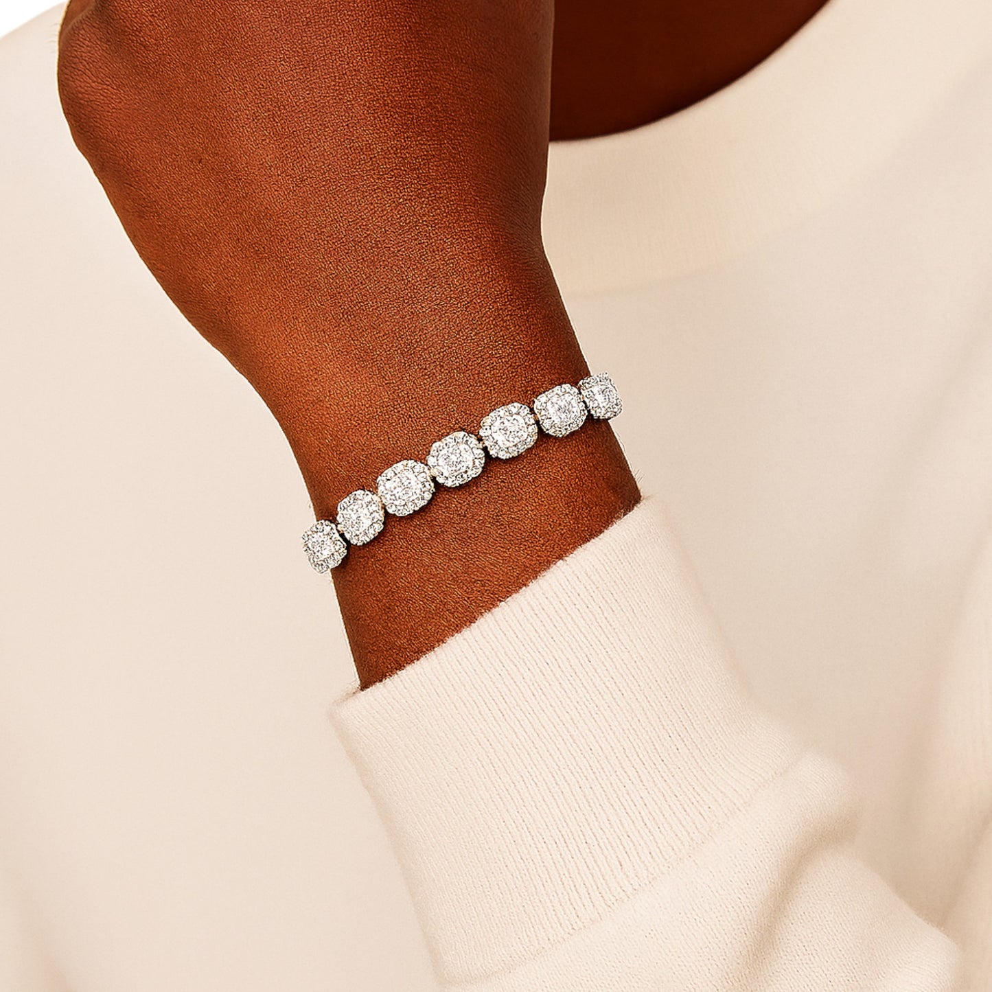 Ola Iced Out Moissanite Tennis Bracelet in 925 Sterling Silver