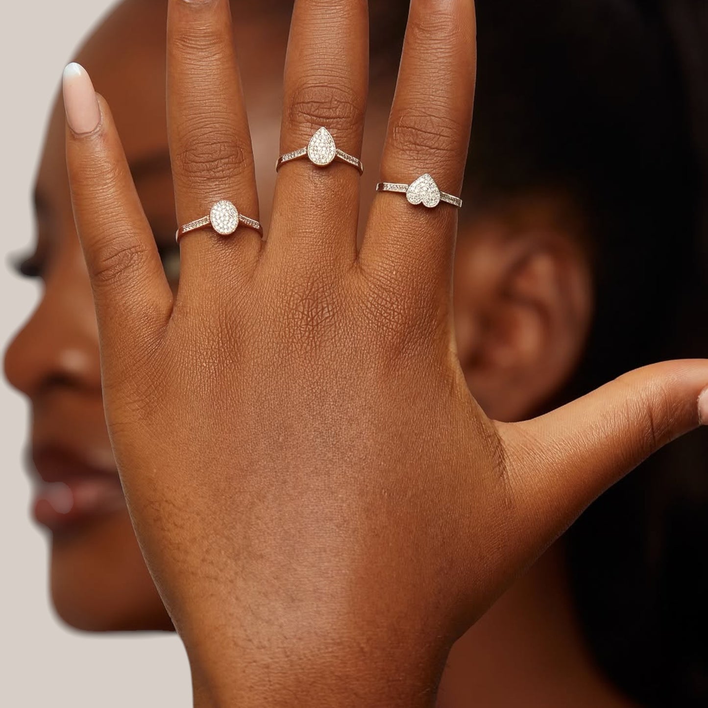 Pearl Oval Cut Diamond Engagement Ring in 10KT Gold