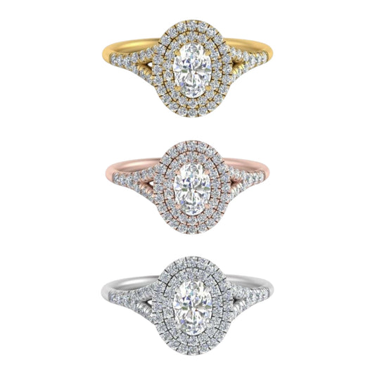 Zuri Diamond Engagement Ring in 18K Gold