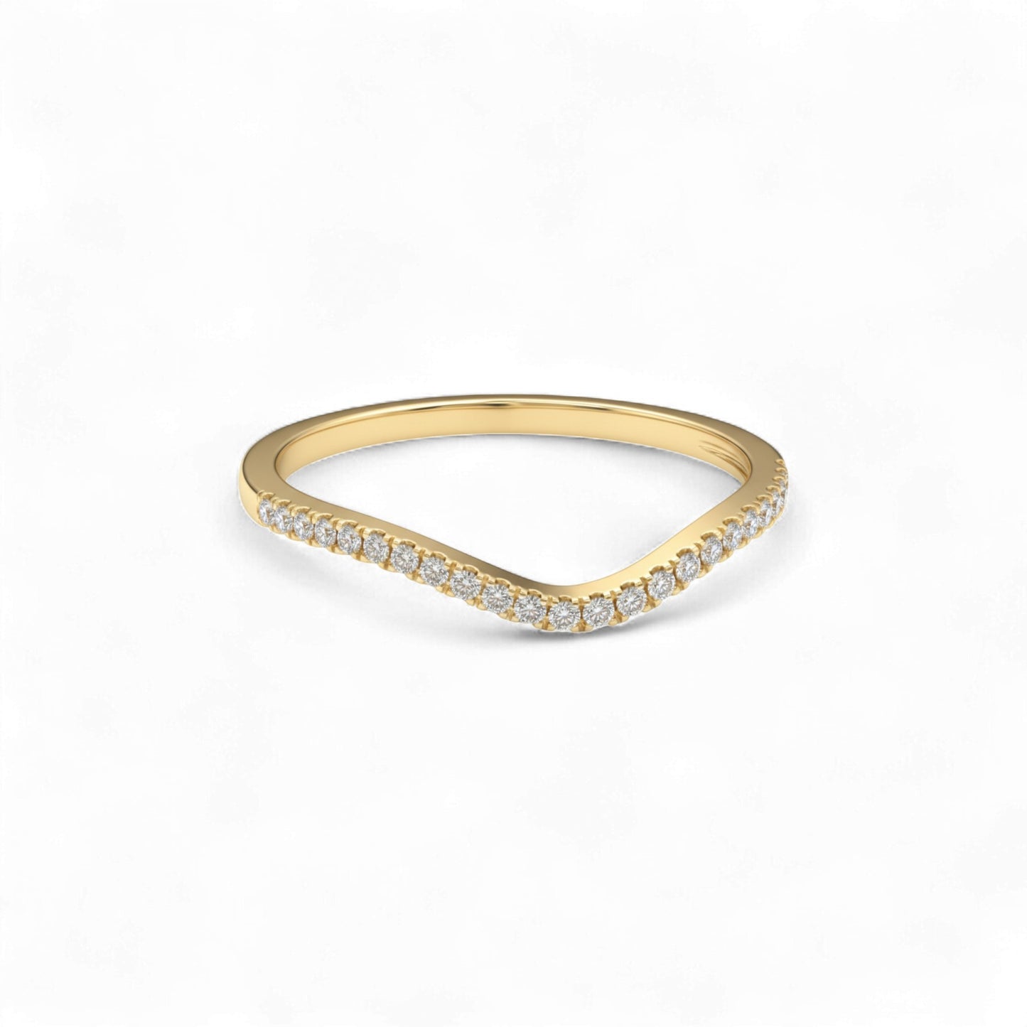 Precious Curve Natural Diamond Band in 18KT Gold