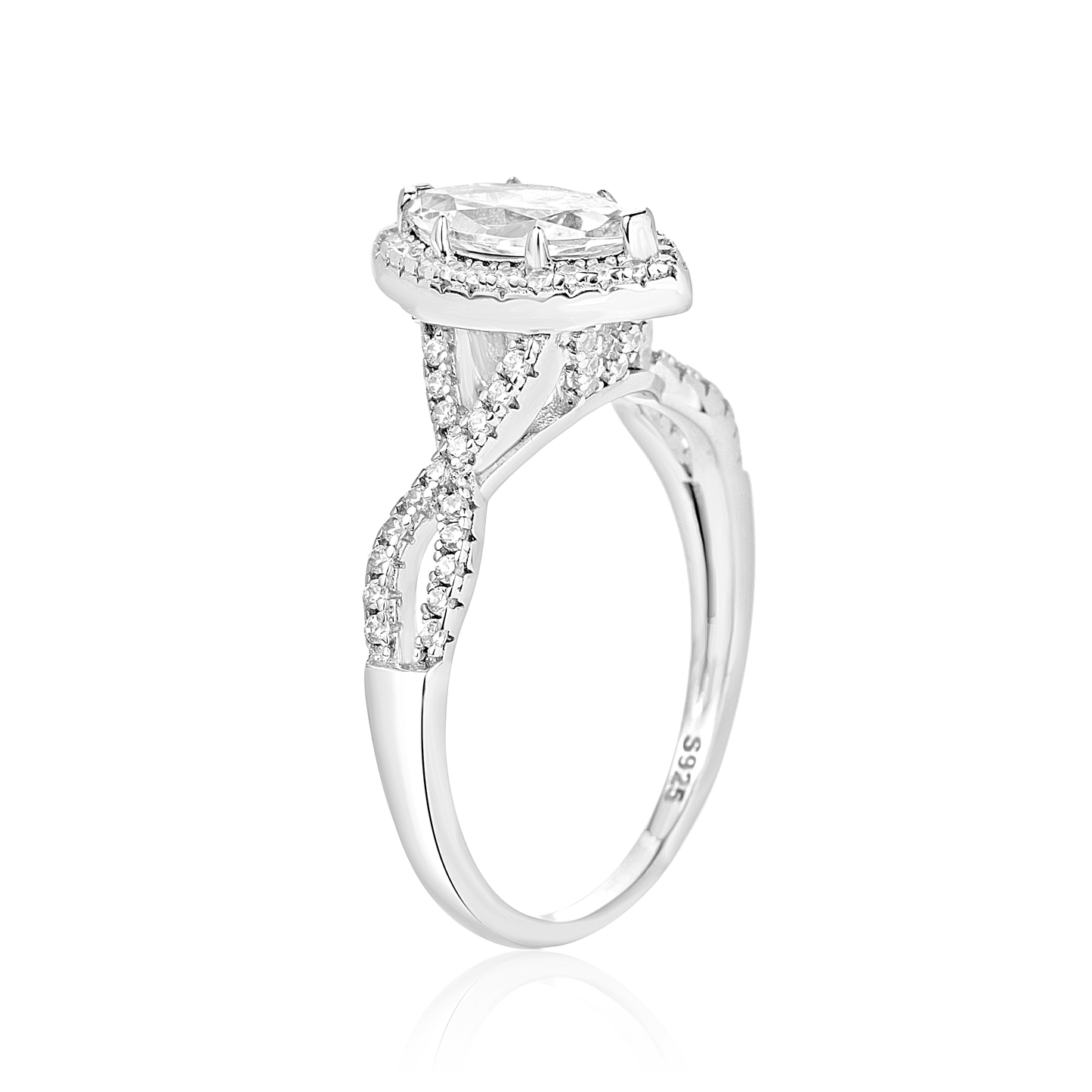 Sade Marquise Cut CZ Engagement Ring in 925 Sterling Silver