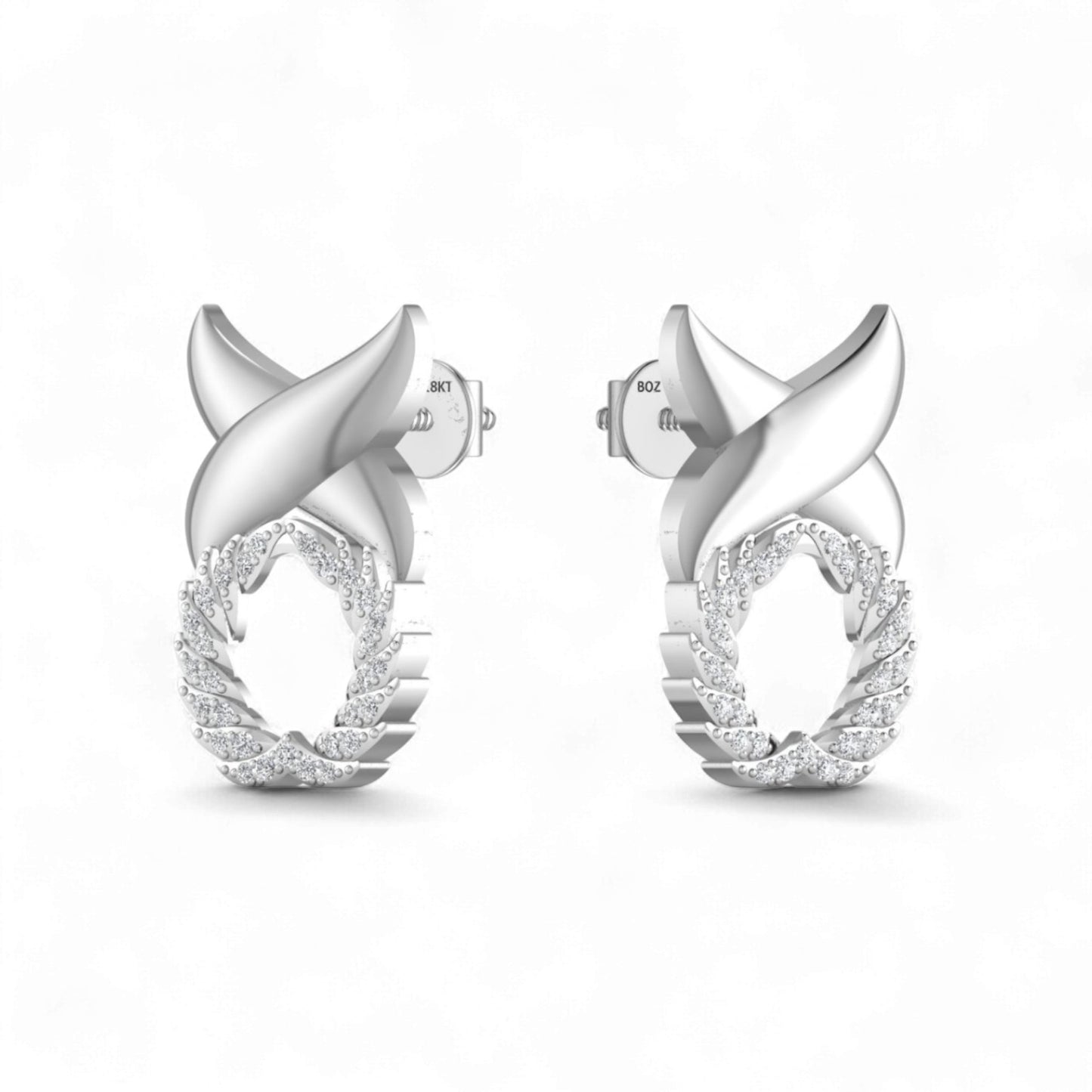 XO Diamond Earrings in 18KT Gold