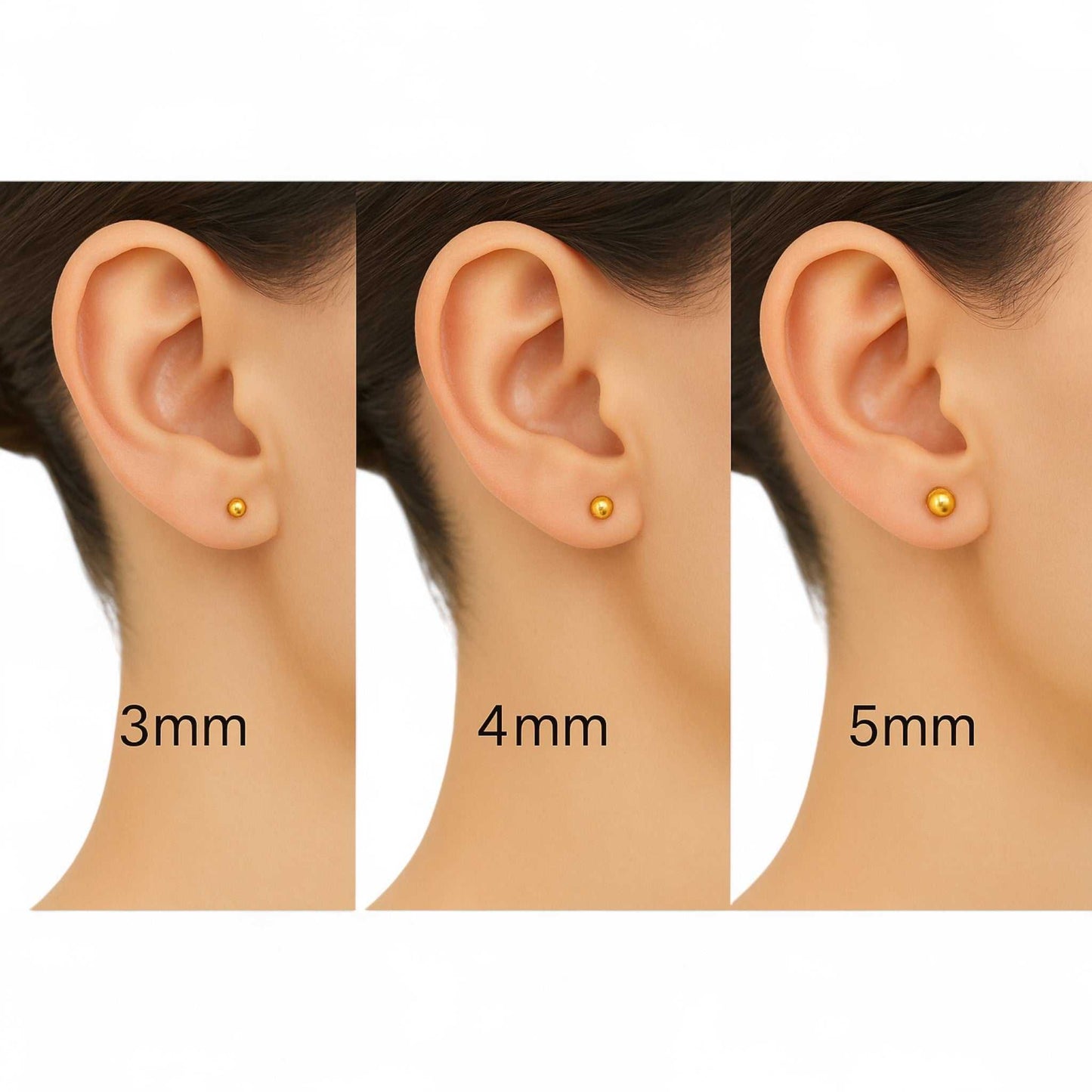 Gold Ball Studs in 18KT Gold