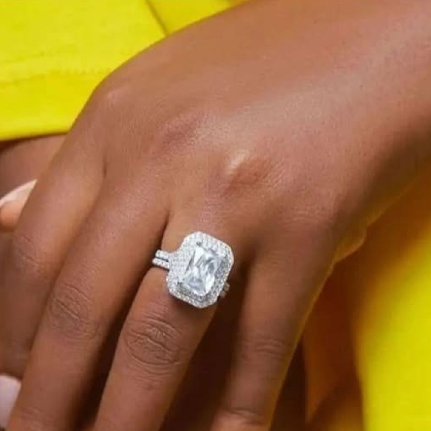 Mildred Radiant Cut CZ Bride Set in 925 Sterling Silver