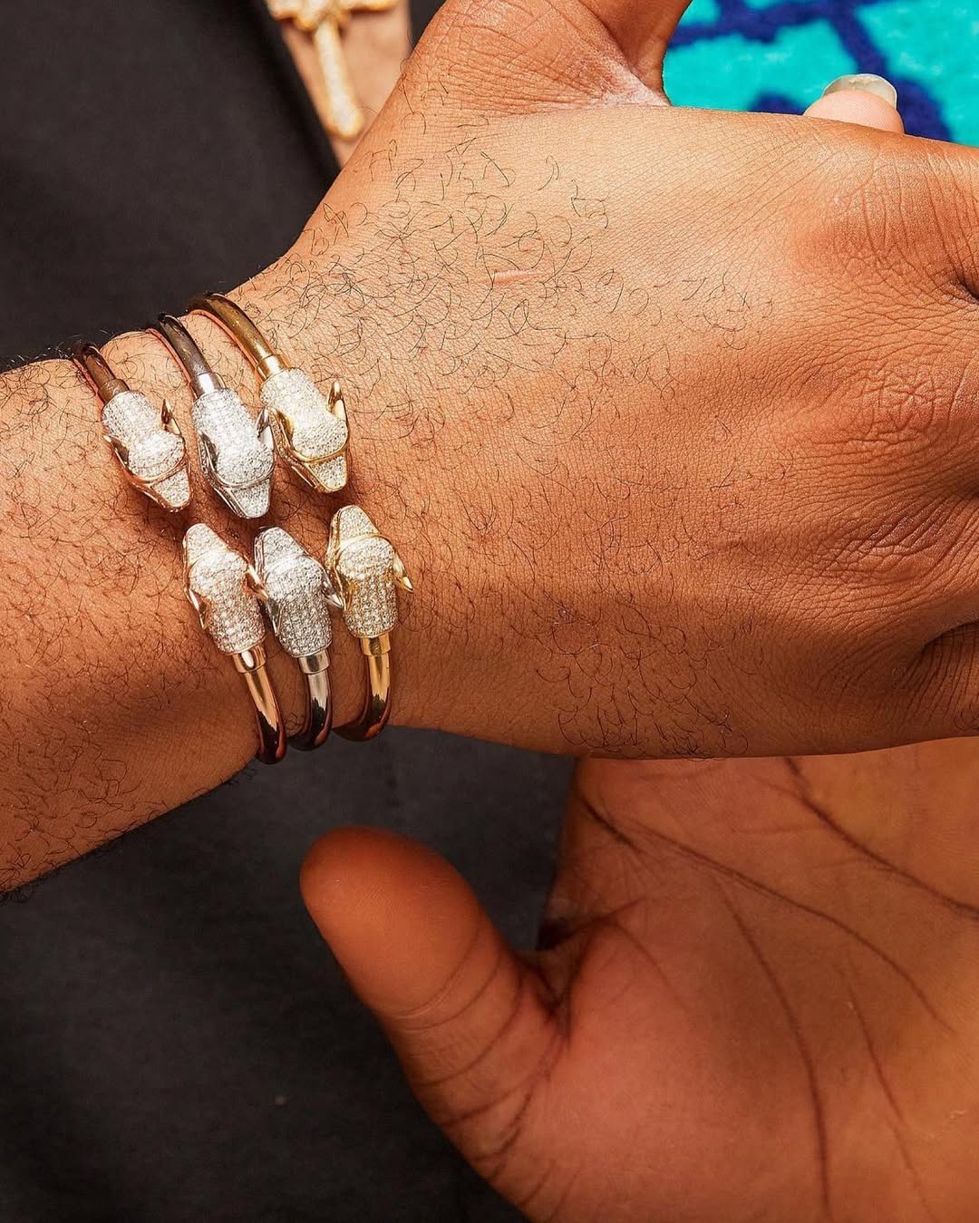 Loup Dragon Head Cuff Diamond Bracelet in 18K Gold