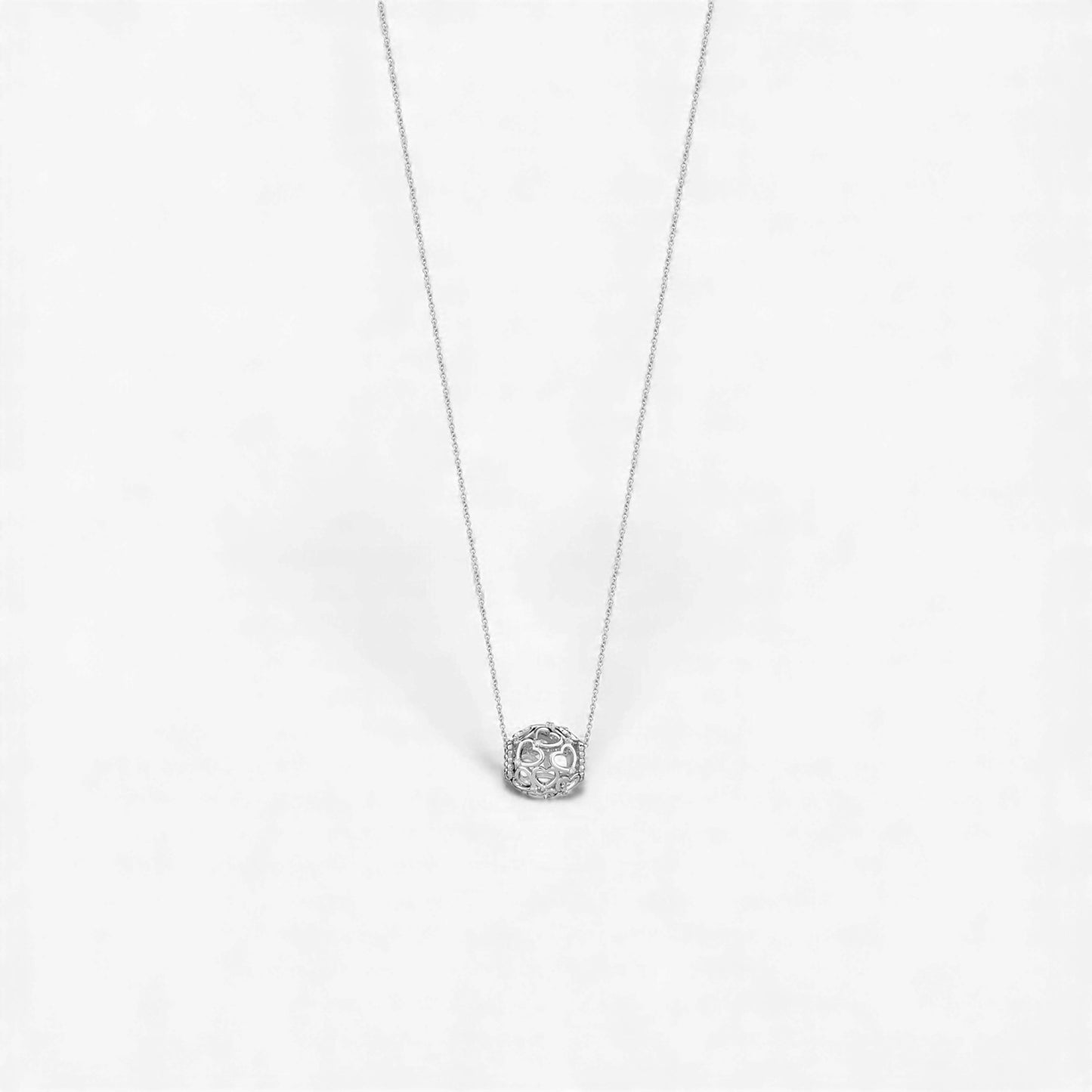 Hearts & Barrel Natural Diamond Necklace in 18KT Gold