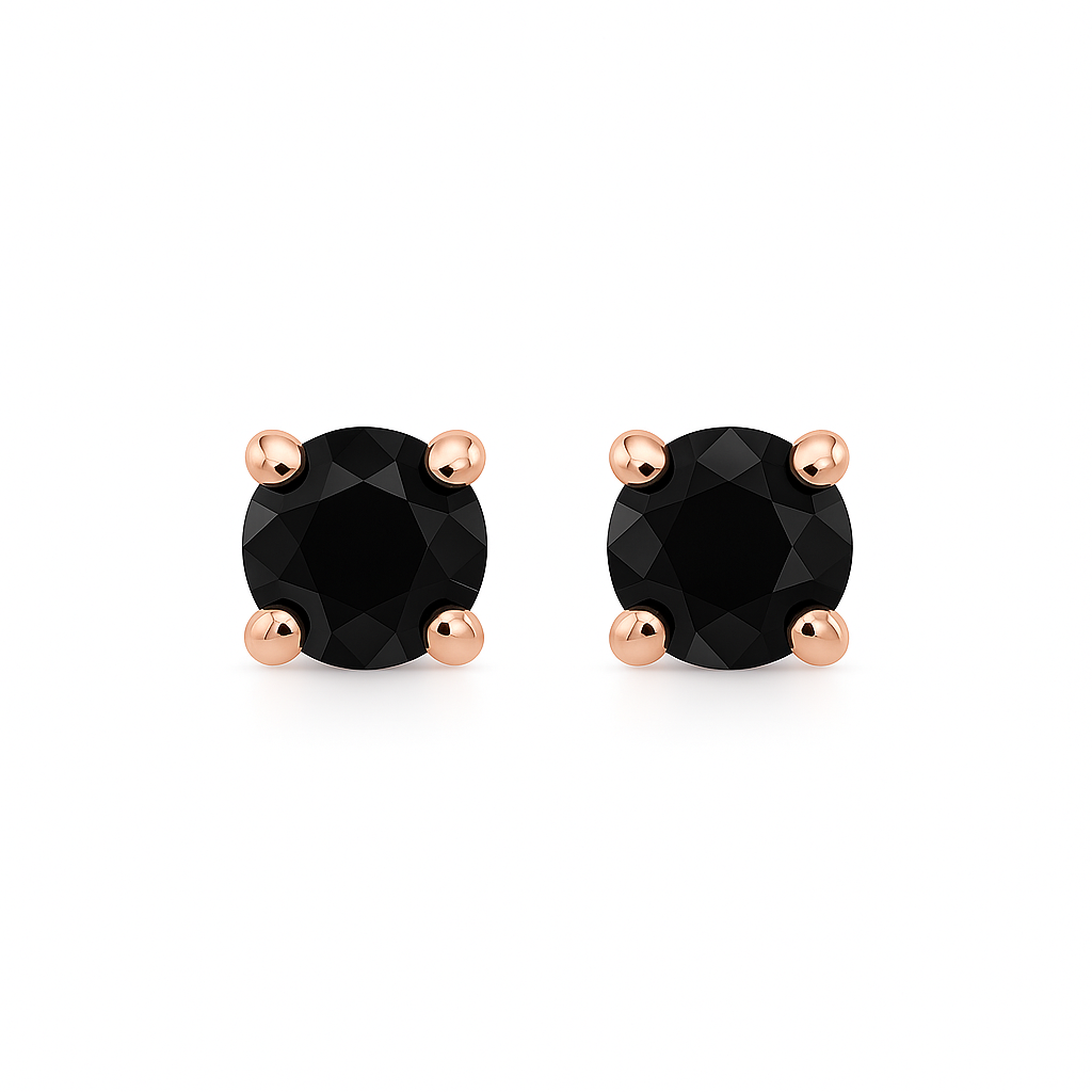 0.20 CT Black Diamond Studs in 18K Gold