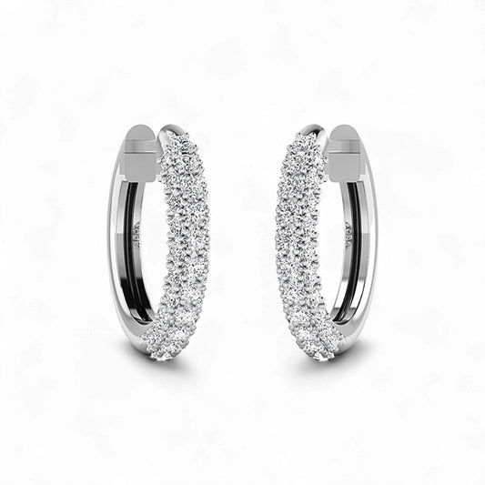 Nadine Diamond Hoop Earrings in 18KT Gold
