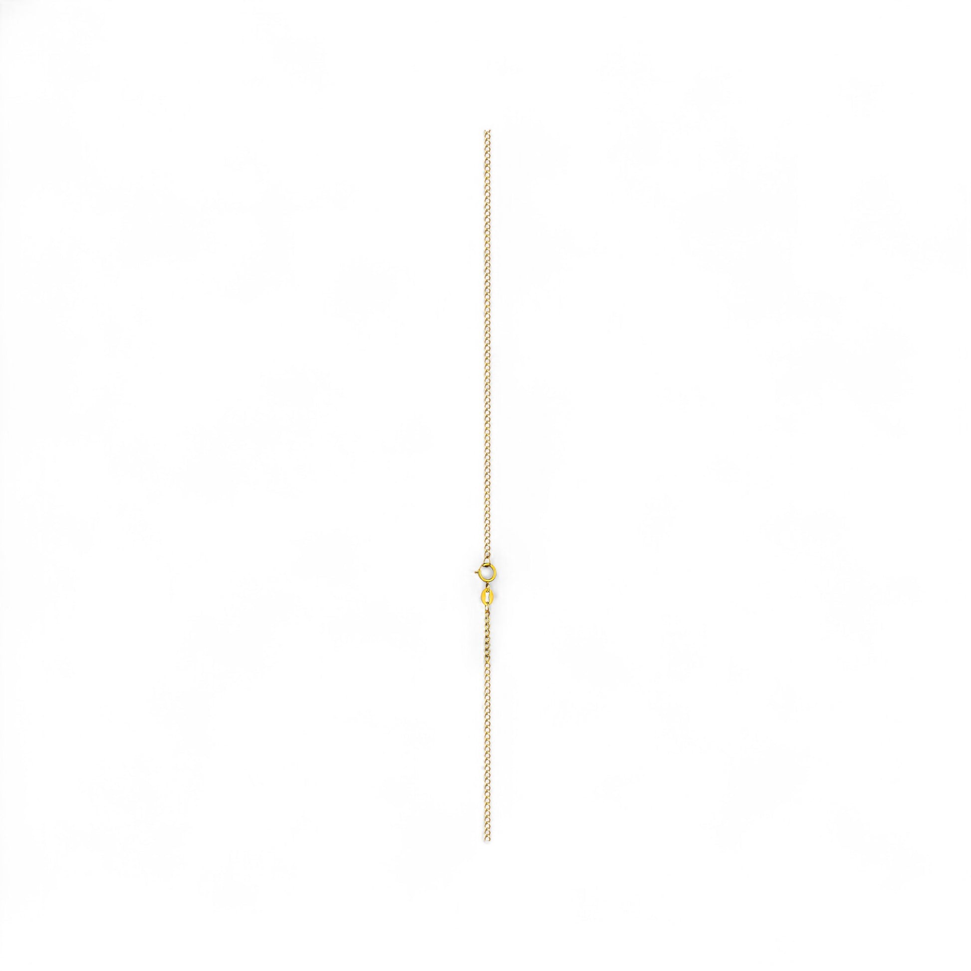 Gold necklace chain on a white background