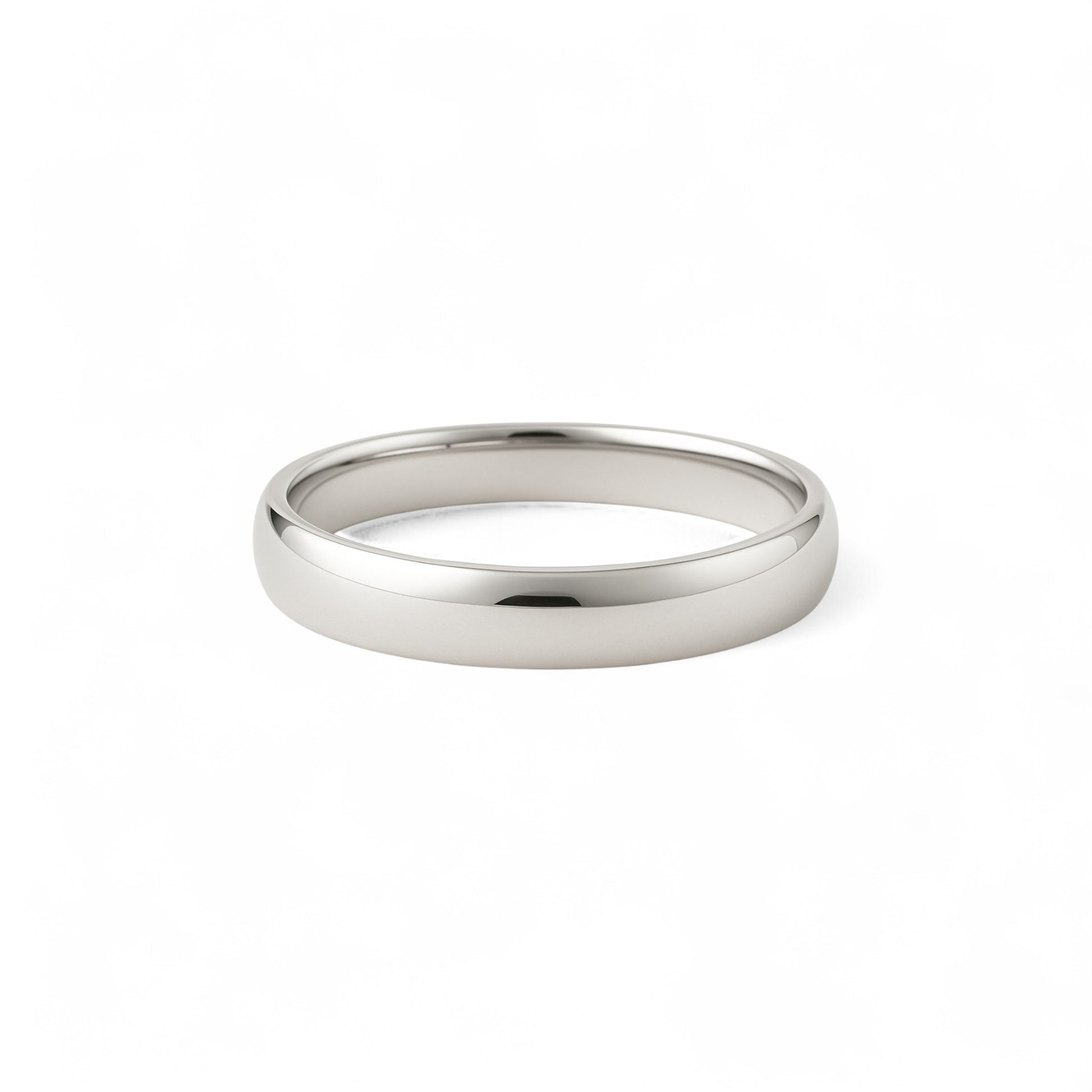 Silver ring on a white background