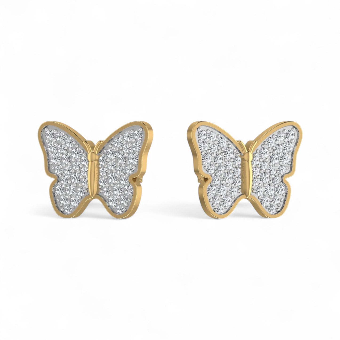 Noor Butterfly Natural Diamond Cluster Earrings in 18KT Gold