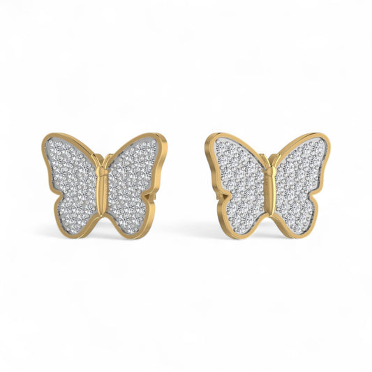 Noor Butterfly Natural Diamond Cluster Earrings in 18KT Gold