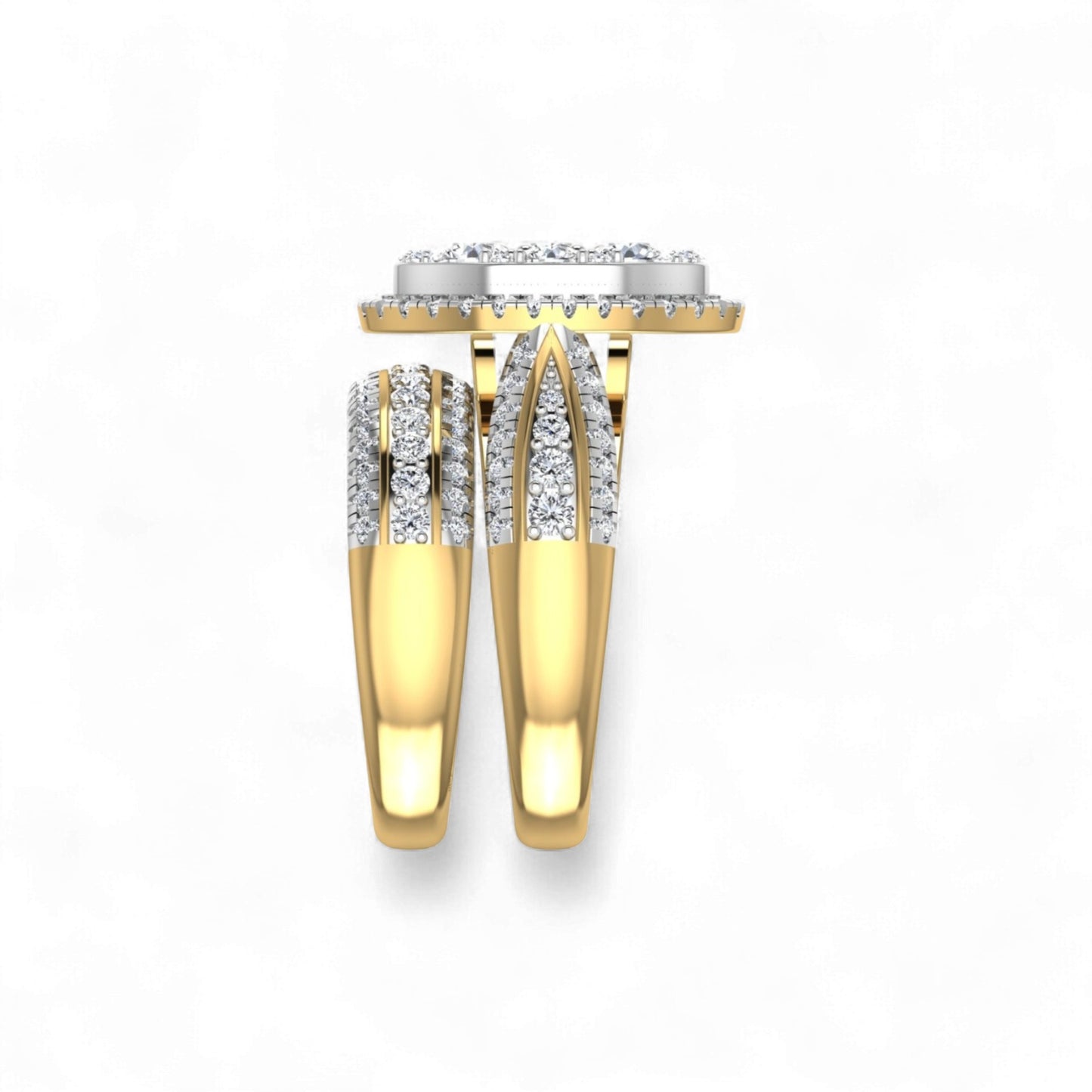 Amanda Round Cut Diamond Bridal Set in 18KT Gold