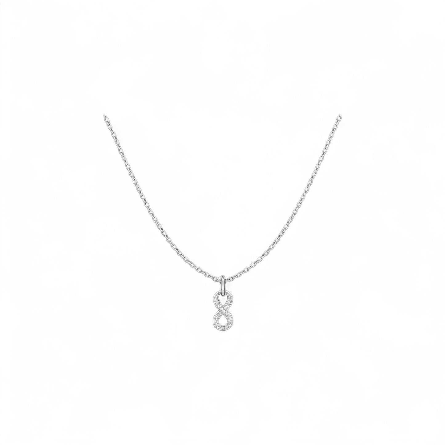 Amit Moissanite Infinity Necklace in 925 Sterling Silver