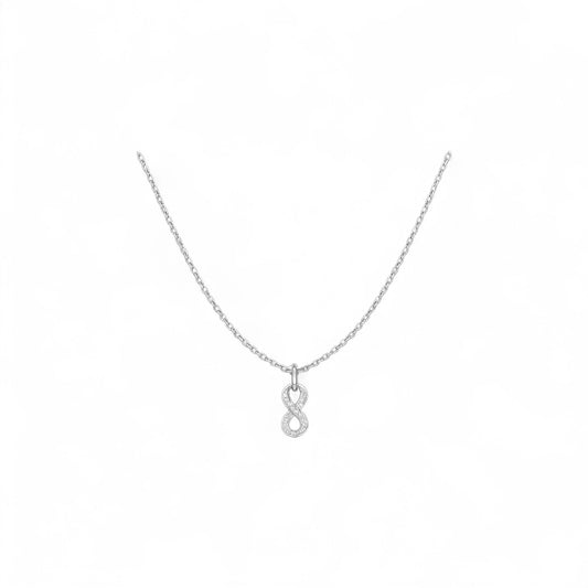 Amit Moissanite Infinity Necklace in 925 Sterling Silver