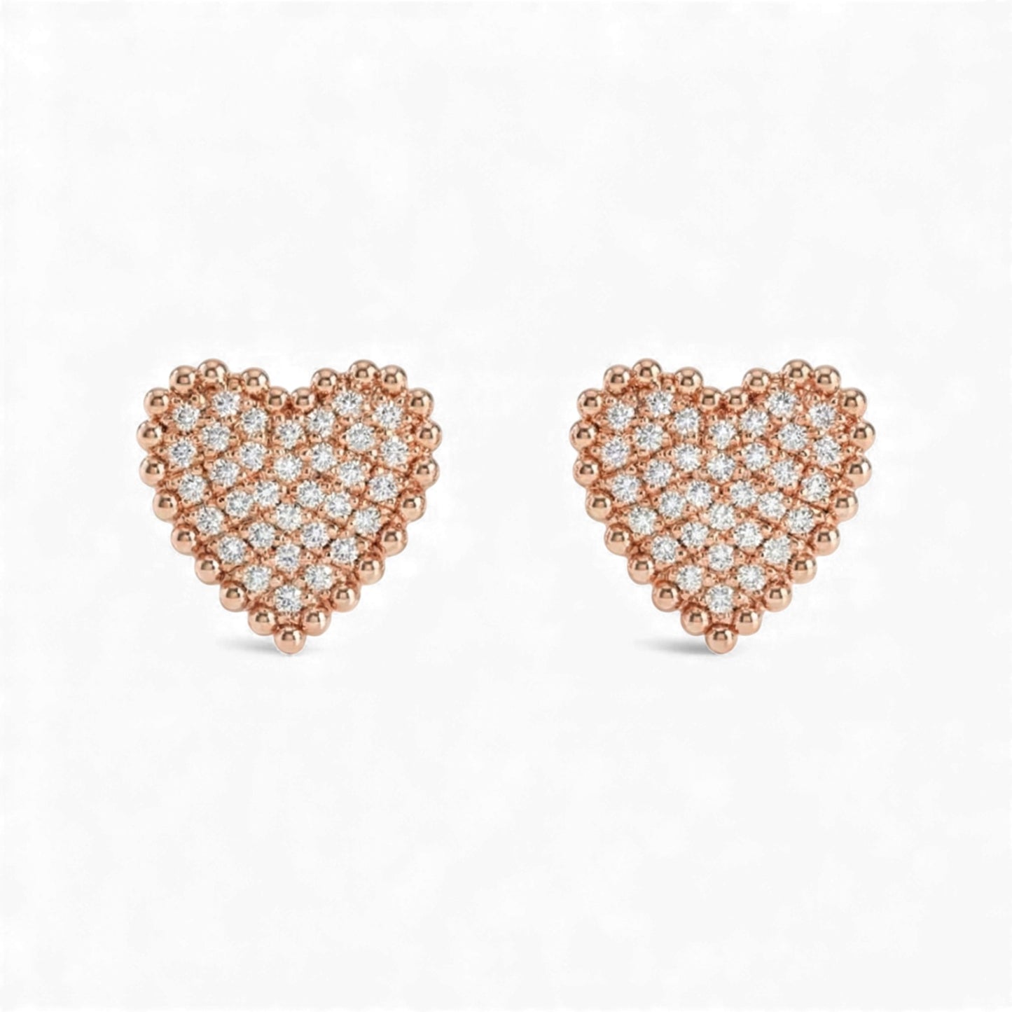 Ava Heart Shape Diamond Studs in 18KT Gold