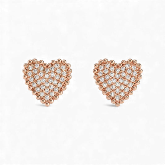Ava Heart Shape Diamond Studs in 18KT Gold