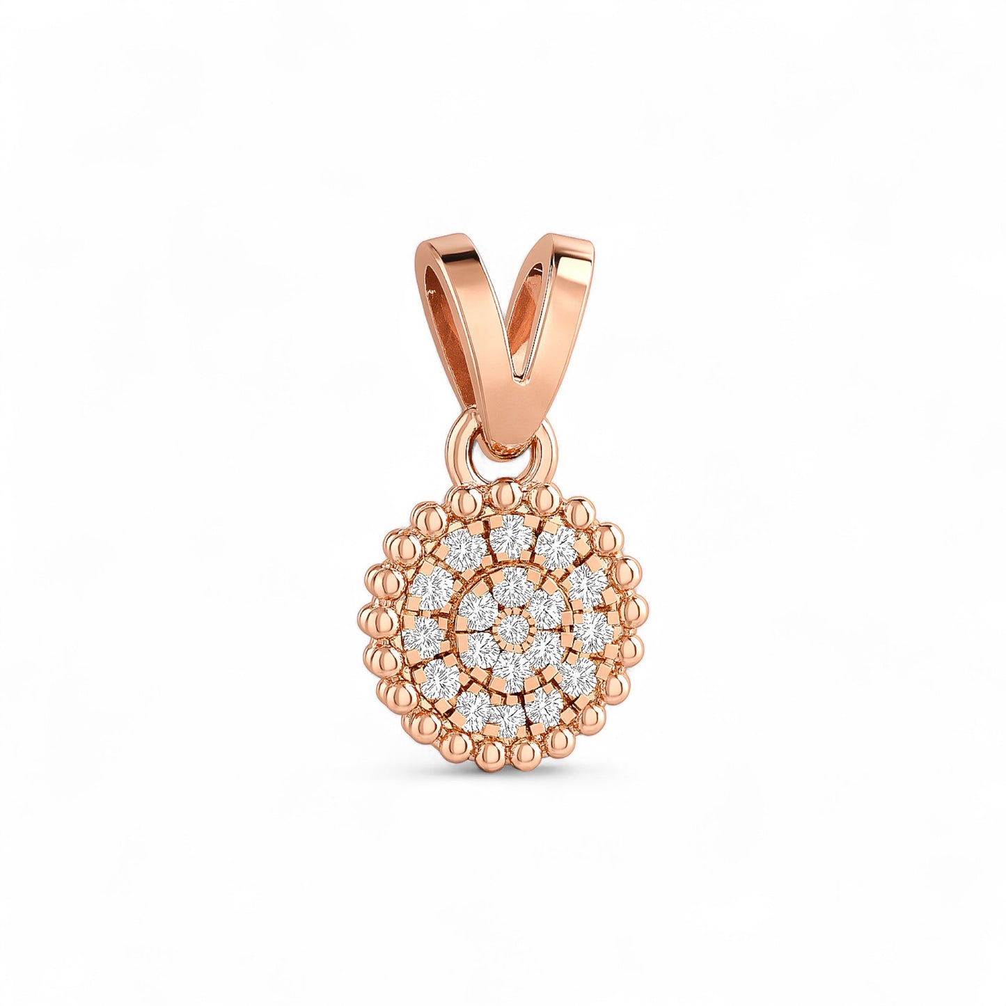 Ava Round Natural Diamond Pendant in 18KT Gold
