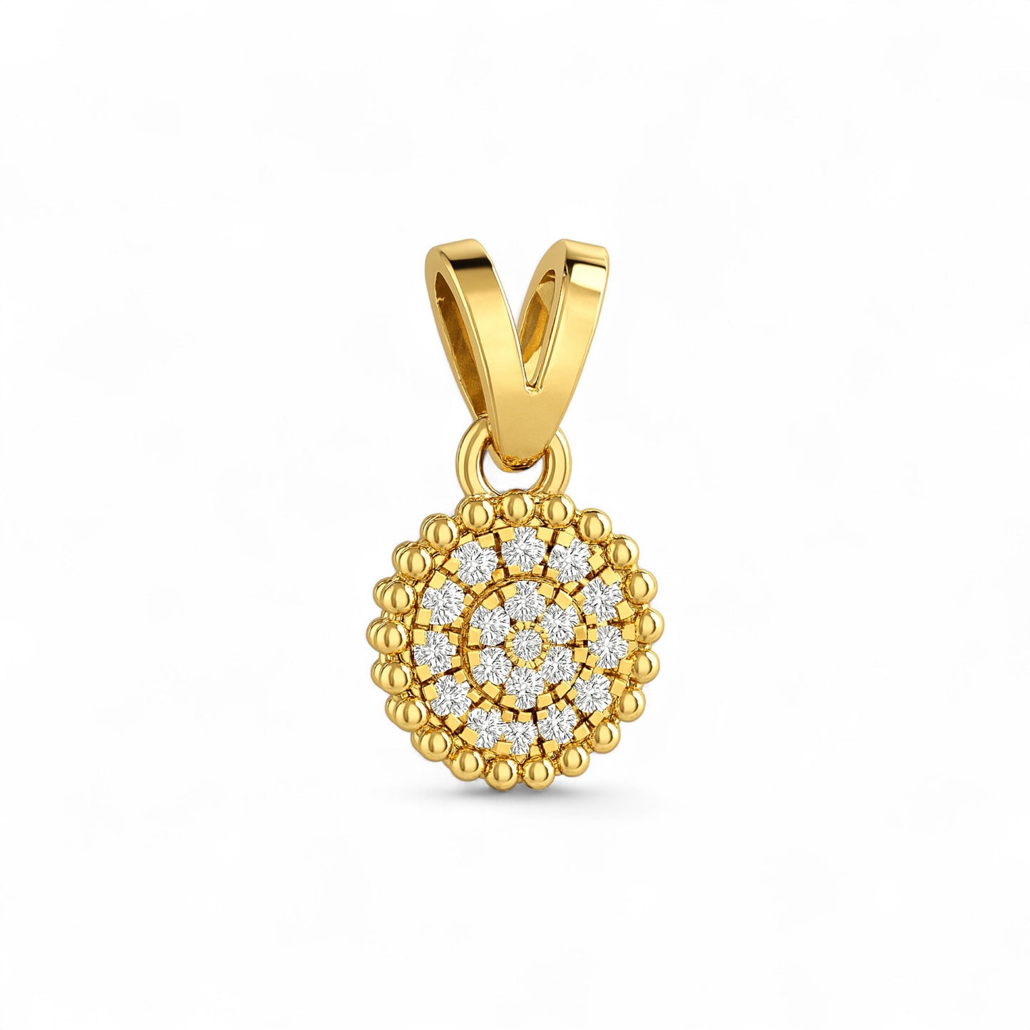 Ava Round Natural Diamond Pendant in 18KT Gold