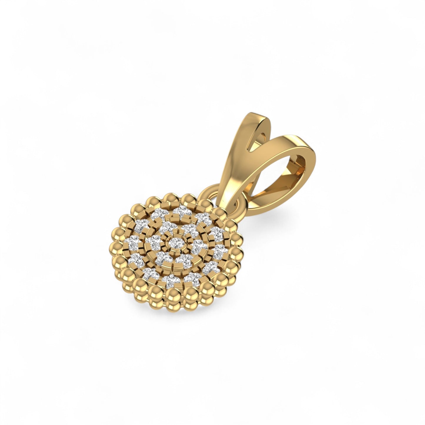 Ava Round Natural Diamond Pendant in 18KT Gold
